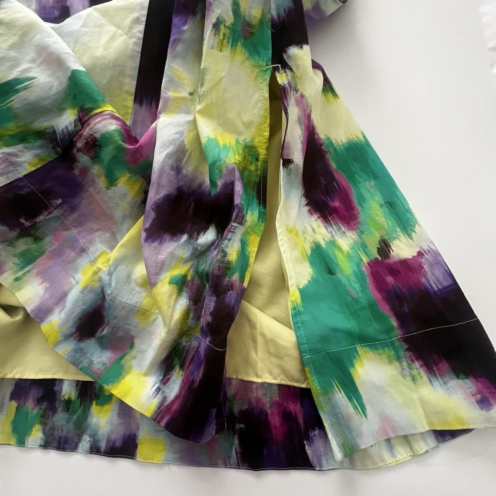 NWT 100% Cotton Lane Bryant Maxi Dress Watercolor Boho Trippy Artsy 10/12Petite - Picture 11 of 13